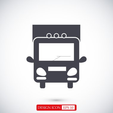 Kamyon işareti düz simgesi