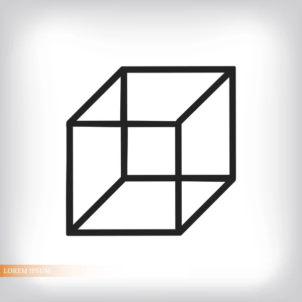 Ícone de cubo plana —  Vetores de Stock