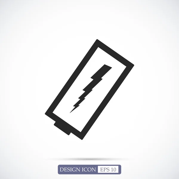 Entladene Batterie flach Symbol — Stockvektor