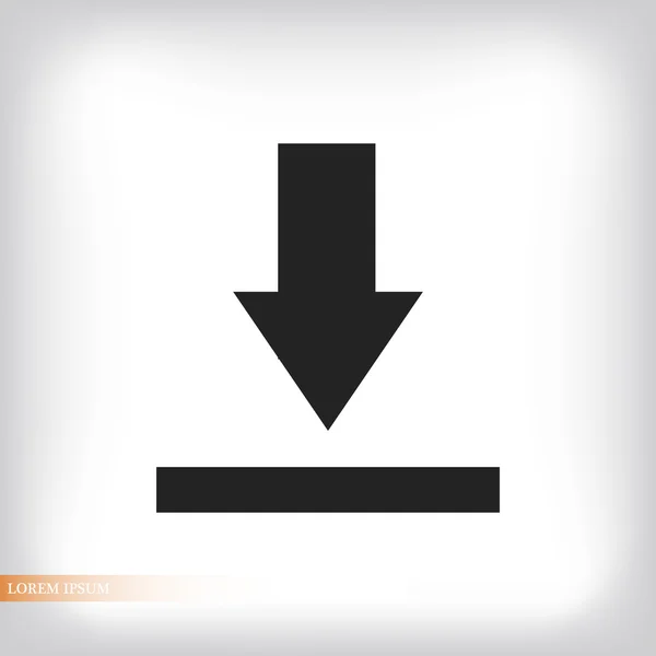 Télécharger bouton icône plate — Image vectorielle