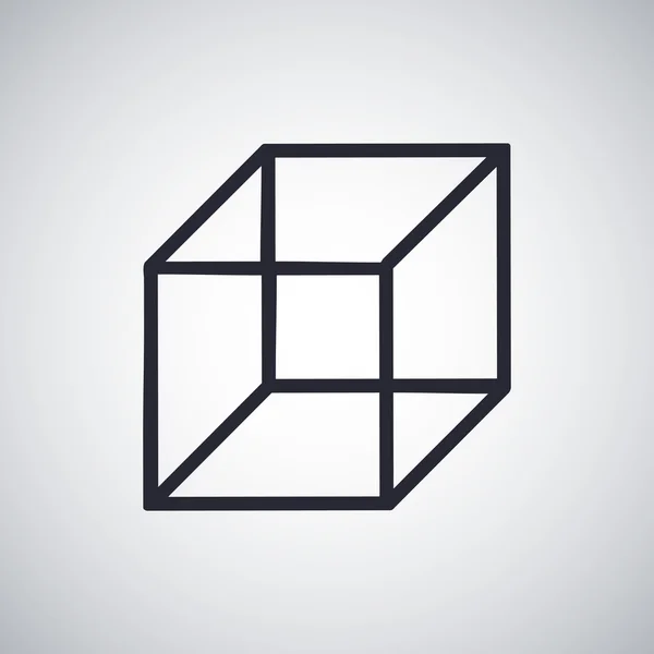 Icône plate cube — Image vectorielle