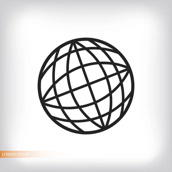 Globe terre icône plate — Image vectorielle