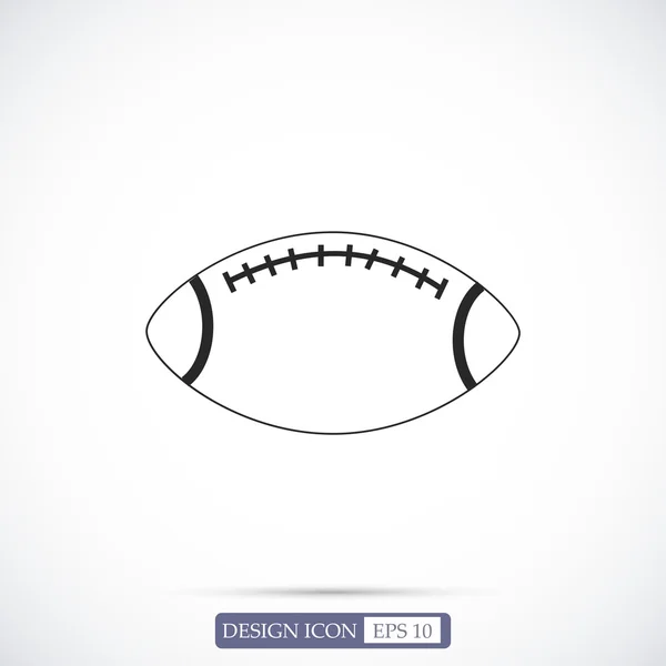 Rugby topu düz simgesi — Stok Vektör