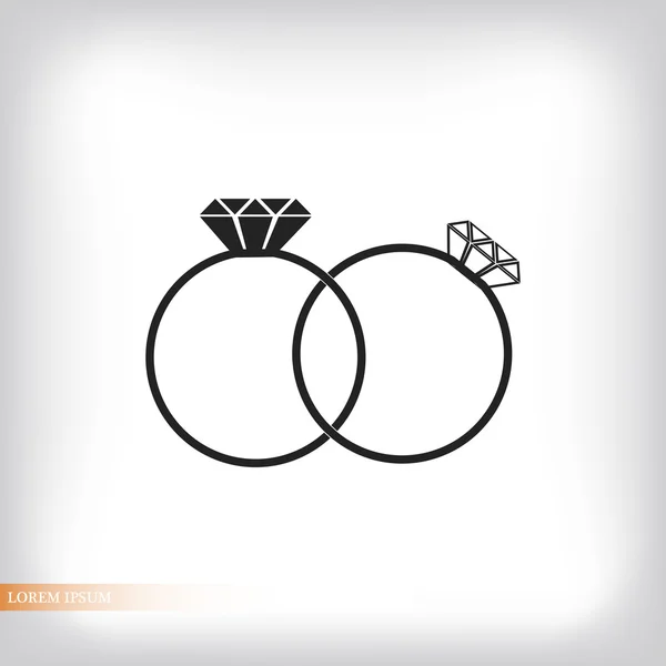 Anillos icono plano — Vector de stock