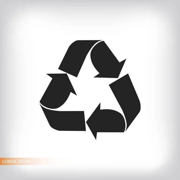 Reciclar signo icono plano — Vector de stock