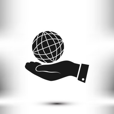 Dünya dünya el simgesi ile