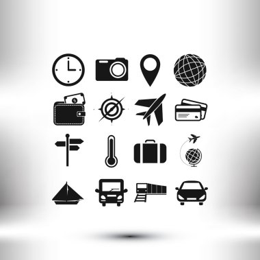 seyahat simgeleri ayarlandı