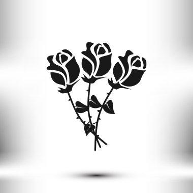 Gül çiçek vektör simgesi