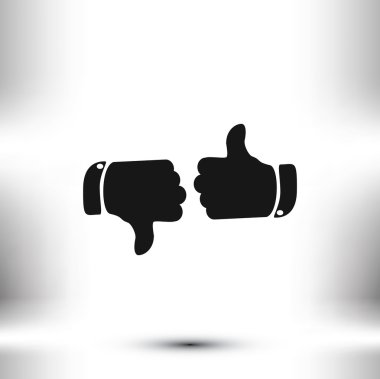 başparmak yukarı ve aşağı simgeler