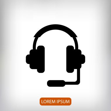Kulaklık düz simgesi