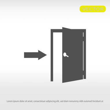 açık kapı düz simgesi