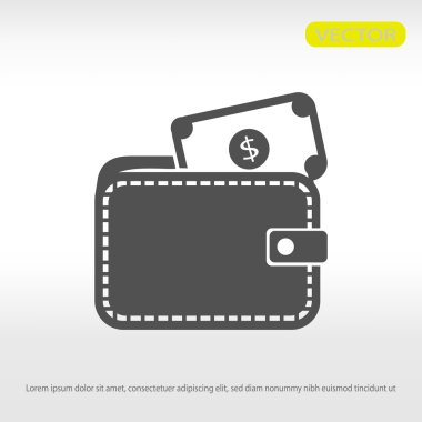 M-cüzdan ile dolar düz simgesi  