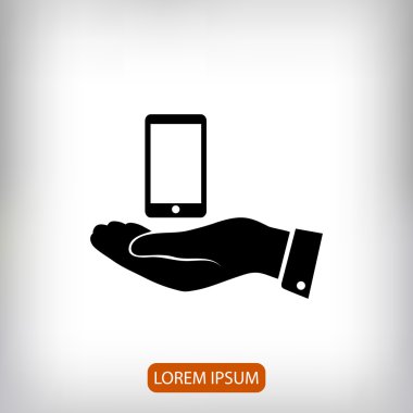 Telefon düz simgesi