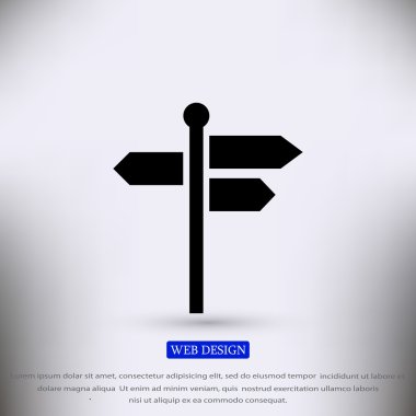 yön tabelası düz simgesi 