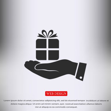 el ve Hediyelik düz simgesi 