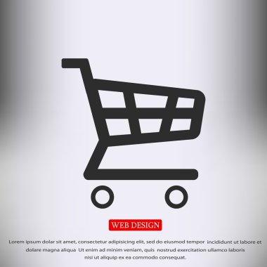 Alışveriş arabasının düz simgesi 