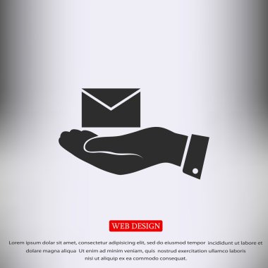 elinde düz simgesi e-posta 