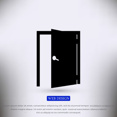 açık kapı düz simgesi