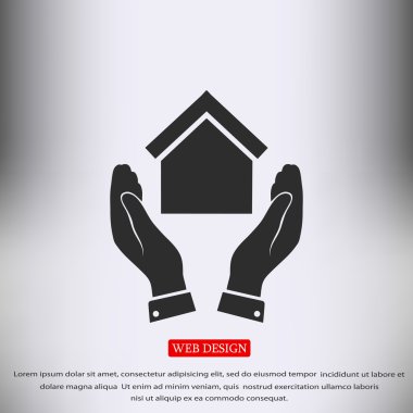  el ve ev düz simgesi 