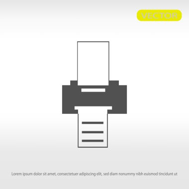 Yazıcı düz simgesi