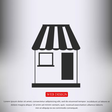 Dükkanı düz simgesi