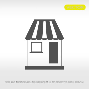 Dükkanı düz simgesi