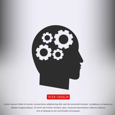 kafa düz simgesinde dişli