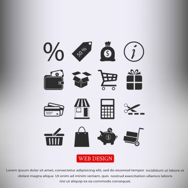 alışveriş simgeleri ayarlandı