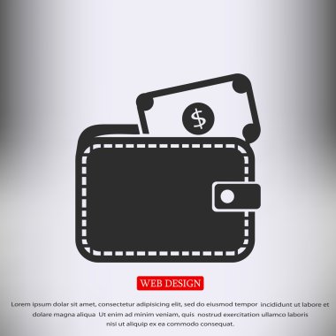 M-cüzdan ile dolar düz simgesi  