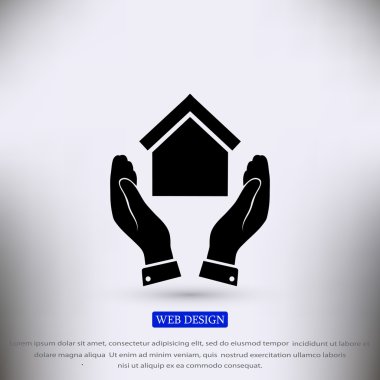  el ve ev düz simgesi 