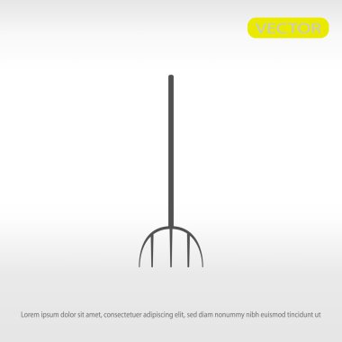 Bahçe çatal düz simgesi 