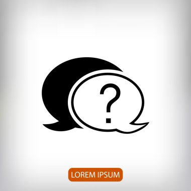 Sohbet, soru düz simgesi