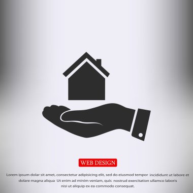 ev elinde düz simgesini