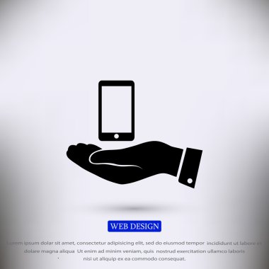 Telefon düz simgesi