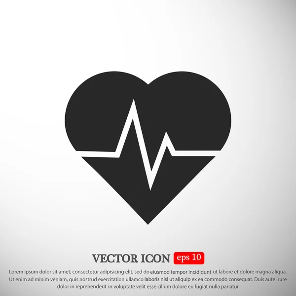 Heartbeat platte pictogram — Stockvector