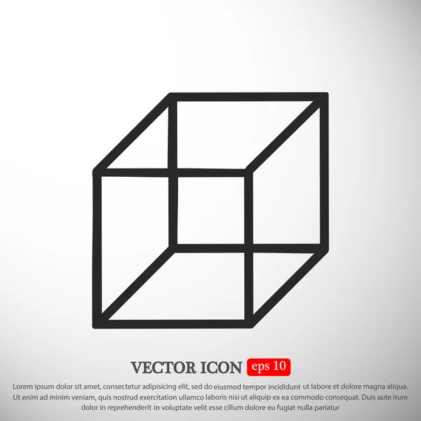 Icône cube géométrique — Image vectorielle