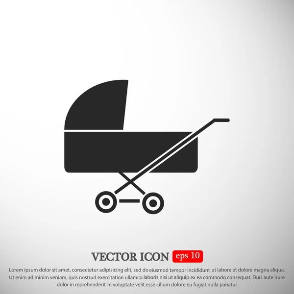 Icône poussette bébé — Image vectorielle