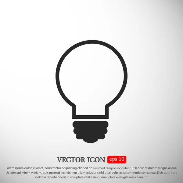 Light bulb flat icon — Stock Vector