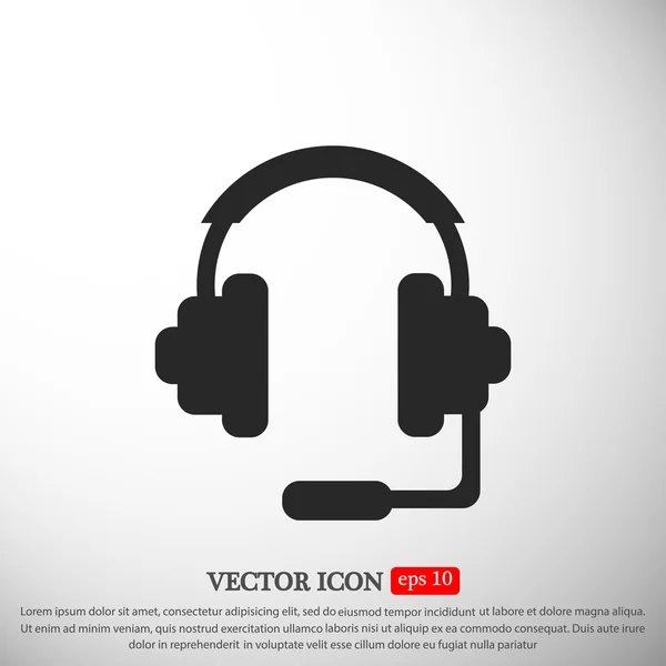 Headphones flat icon — стоковый вектор