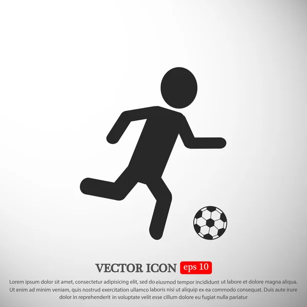 Fotboll, fotboll spelare silhouette ikonen — Stock vektor