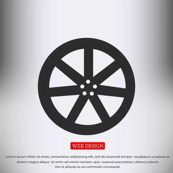 Disco de rueda icono plano — Archivo Imágenes Vectoriales