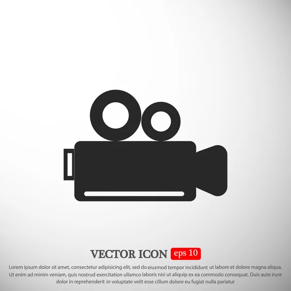 Caméra vidéo icône plate — Image vectorielle