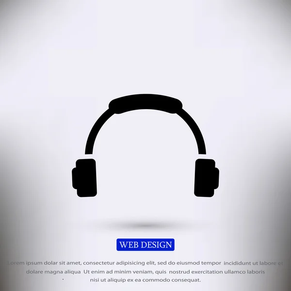 Ακουστικά εικονίδιο επίπεδη — Διανυσματικό Αρχείο