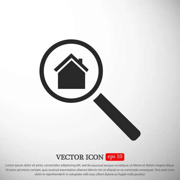 Recherche maison appartement icône — Image vectorielle
