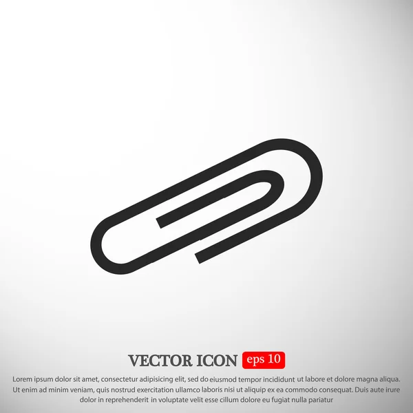 Clip de papel icono plano — Vector de stock