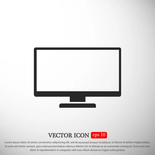 Ícone de TV plana — Vetor de Stock