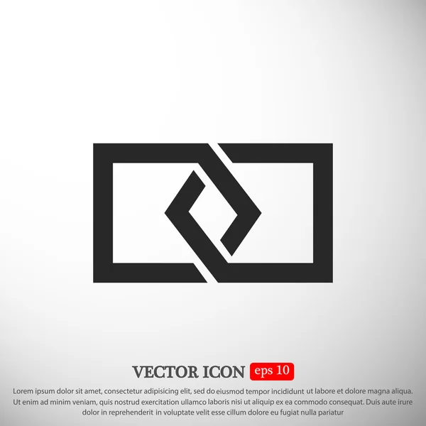 Lien icône plate — Image vectorielle