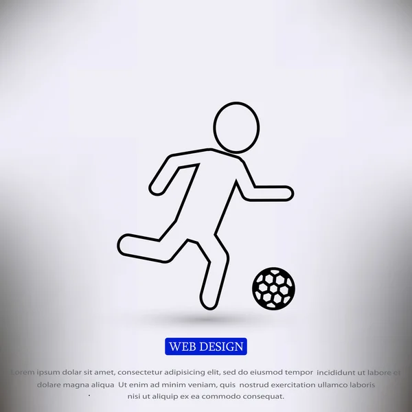 Ποδόσφαιρο, εικονίδιο σιλουέτα παίκτης ποδοσφαίρου — Διανυσματικό Αρχείο