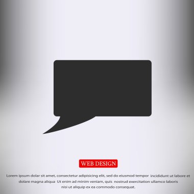 Konuşma balonu düz simgesinin