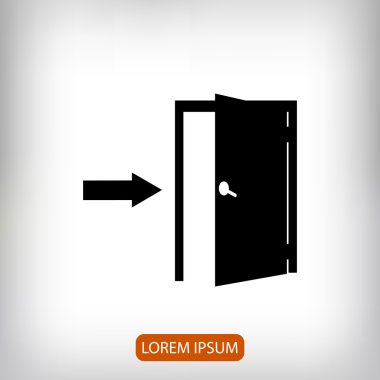 açık kapı düz simgesi